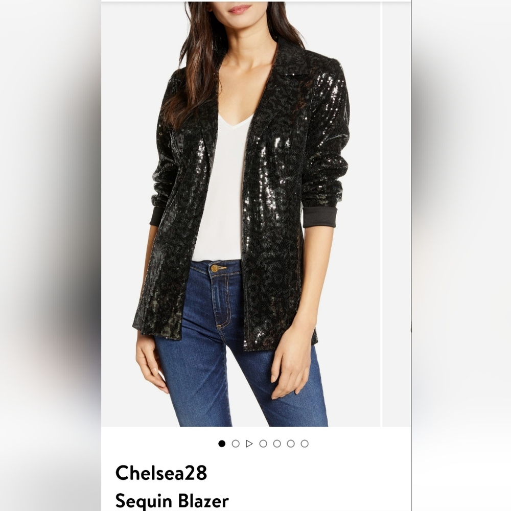 Sequin Black Jacket Nwot - image 1